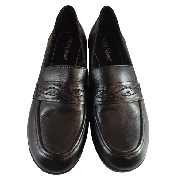 Abeo P.R.O. System Jade Women's Size 9.5 Black Leather Loafers 2-Inch Block Heel - Picture 4 of 9